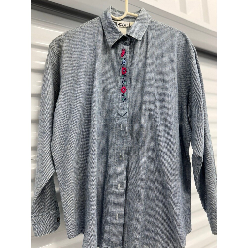 Vintage Koret City Blues Embroidered Top